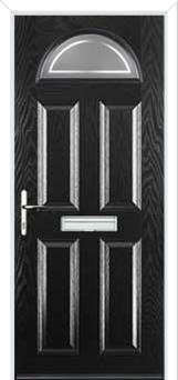 4 Panel 1 Arch Enfield Composite Front Door in Black