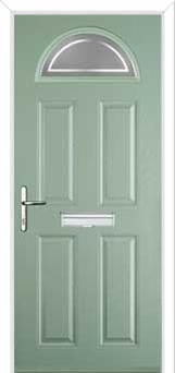 4 Panel 1 Arch Enfield Composite Front Door in Chartwell Green
