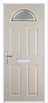 4 Panel 1 Arch Enfield Composite Front Door in Cream