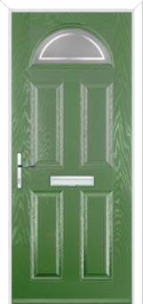 4 Panel 1 Arch Enfield Composite Front Door in Fern Green