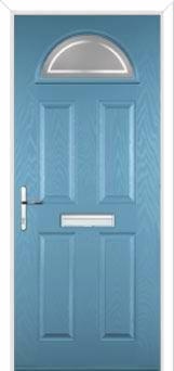 4 Panel 1 Arch Enfield Composite Front Door in Pastel Blue