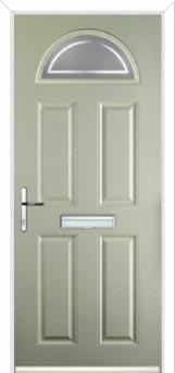 4 Panel 1 Arch Enfield Composite Front Door in Pebble Grey