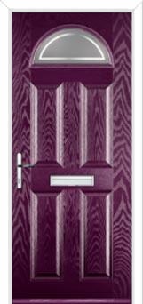 4 Panel 1 Arch Enfield Composite Front Door in Purple Violet