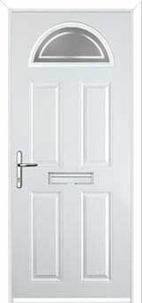 4 Panel 1 Arch Enfield Composite Front Door in White