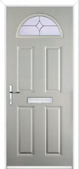 4 Panel 1 Arch Flair Composite Front Door in Agate Grey