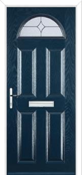 4 Panel 1 Arch Flair Composite Front Door in Dark Blue