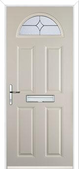 4 Panel 1 Arch Flair Composite Front Door in Cream
