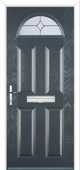 4 Panel 1 Arch Flair Composite Front Door in Anthracite Grey
