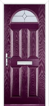 4 Panel 1 Arch Flair Composite Front Door in Purple Violet