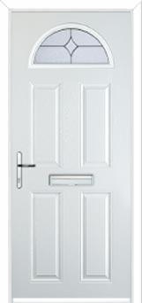 4 Panel 1 Arch Flair Composite Front Door in White