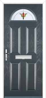 4 Panel 1 Arch Fleur Composite Front Door in Anthracite Grey