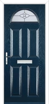 4 Panel 1 Arch Finesse Composite Front Door in Dark Blue