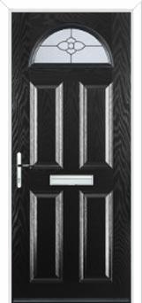 4 Panel 1 Arch Finesse Composite Front Door in Black