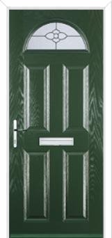 4 Panel 1 Arch Finesse Composite Front Door in Green