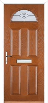 4 Panel 1 Arch Finesse Composite Front Door in Oak