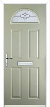 4 Panel 1 Arch Finesse Composite Front Door in Pebble Grey