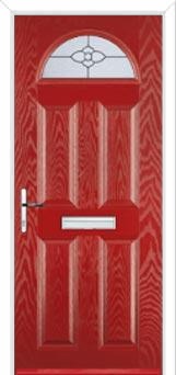 4 Panel 1 Arch Finesse Composite Front Door in Red