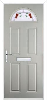 4 Panel 1 Arch Mackintosh Rose Composite Front Door in Agate Grey