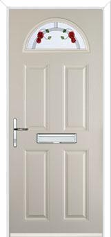 4 Panel 1 Arch Mackintosh Rose Composite Front Door in Cream
