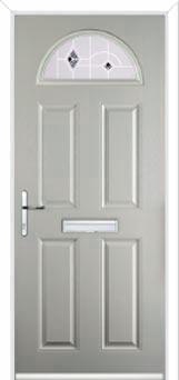 4 Panel 1 Arch Murano Composite Front Door in Agate Grey