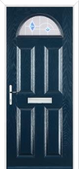 4 Panel 1 Arch Murano Composite Front Door in Dark Blue