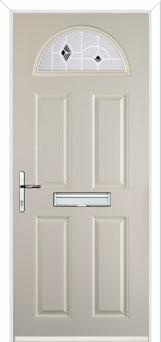 4 Panel 1 Arch Murano Composite Front Door in Cream