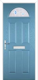 4 Panel 1 Arch Murano Composite Front Door in Pastel Blue