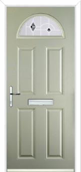 4 Panel 1 Arch Murano Composite Front Door in Pebble Grey