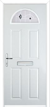 4 Panel 1 Arch Murano Composite Front Door in White