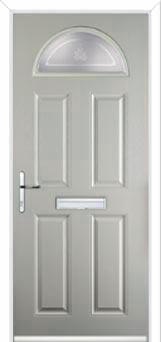 4 Panel 1 Arch Staxton Composite Front Door in Agate Grey