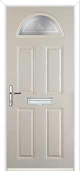 4 Panel 1 Arch Staxton Composite Front Door in Cream