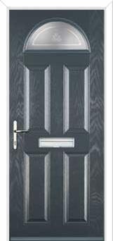4 Panel 1 Arch Staxton Composite Front Door in Anthracite Grey