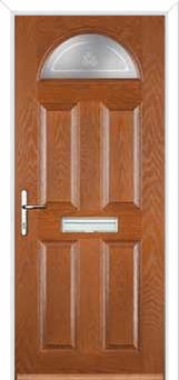 4 Panel 1 Arch Staxton Composite Front Door in Oak