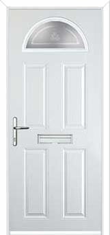 4 Panel 1 Arch Staxton Composite Front Door in White