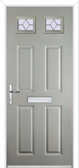 4 Panel 2 Square Classic Composite Front Door in Agate Grey