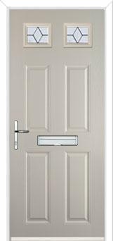 4 Panel 2 Square Classic Composite Front Door in Cream