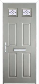 4 Panel 2 Square Elegance Composite Front Door in Agate Grey