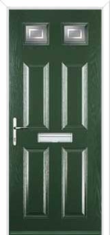 4 Panel 2 Square Enfield Composite Front Door in Green