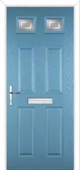 4 Panel 2 Square Enfield Composite Front Door in Pastel Blue
