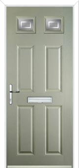 4 Panel 2 Square Enfield Composite Front Door in Pebble Grey