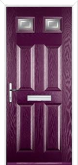 4 Panel 2 Square Enfield Composite Front Door in Purple Violet