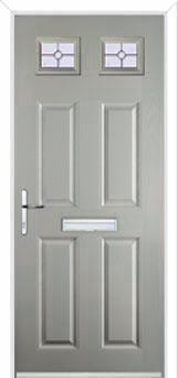 4 Panel 2 Square Finesse Composite Front Door in Agate Grey