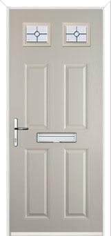 4 Panel 2 Square Finesse Composite Front Door in Cream