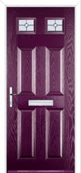 4 Panel 2 Square Finesse Composite Front Door in Purple Violet