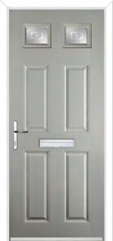 4 Panel 2 Square Staxton Composite Front Door in Agate Grey