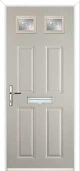 4 Panel 2 Square Staxton Composite Front Door in Cream