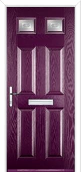 4 Panel 2 Square Staxton Composite Front Door in Purple Violet