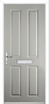 4 Panel Composite Front Door in Agate Grey