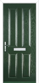 4 Panel FD30s Internal Composite Fire Door in Green