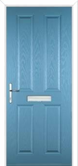4 Panel Composite Front Door in Pastel Blue